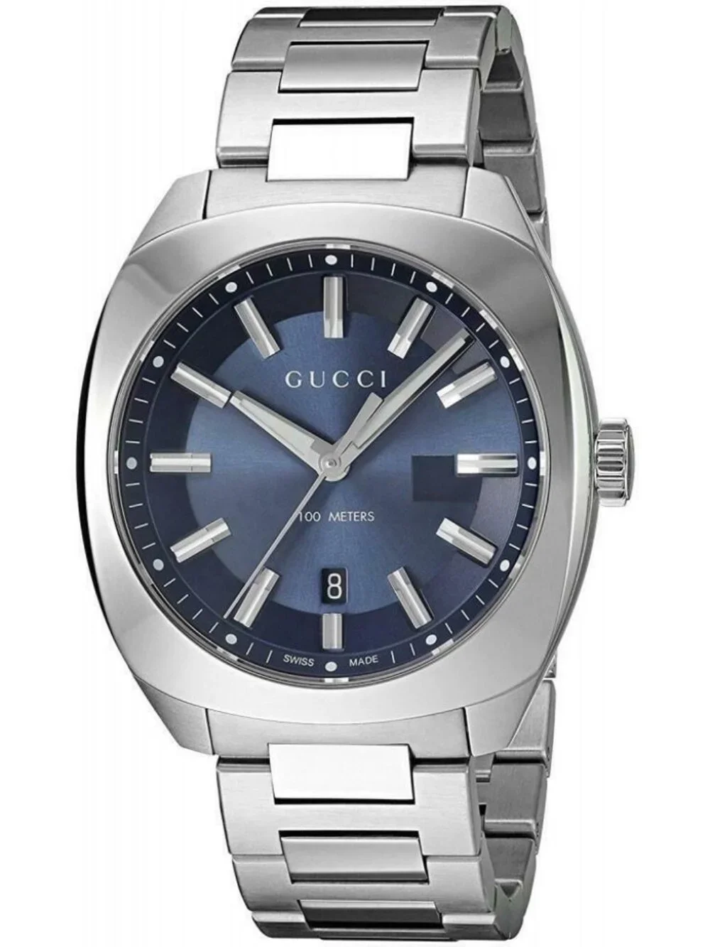 Gucci Men's Blue Dial Stainless Steel Swiss Quartz GG2570 Watch YA142303